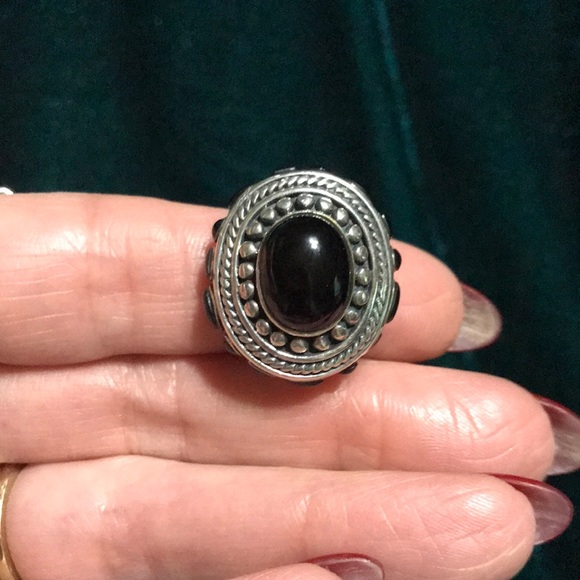 Onyx and sterling silver ring size 7 1/4 - Picture 7 of 7